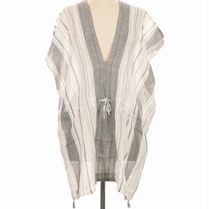 🩶 Prana Gray and White Striped Swim Cover 🤍